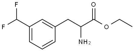 ethyl 2-amino-3-(3-(difluoromethyl)phenyl)propanoate 结构式