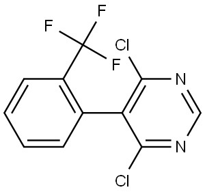 Pyrimidine, 4,6-dichloro-5-[2-(trifluoromethyl)phenyl]- 结构式