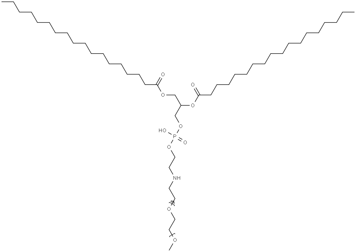 甲氧基-PEG-N-二硬脂酰磷脂酰乙酰胺 结构式