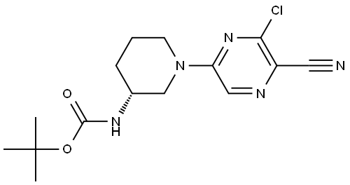tert-butyl (R)-(1-(6-chloro-5-cyanopyrazin-2-yl)piperidin-3-yl)carbamate 结构式