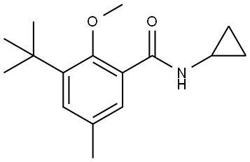 3-(tert-butyl)-N-cyclopropyl-2-methoxy-5-methylbenzamide 结构式