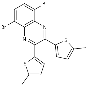 5,8-dibromo-2,3-bis(5-methylthiophen-2-yl)quinoxaline 结构式