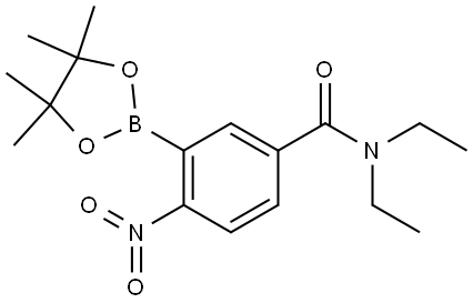 N,N-diethyl-4-nitro-3-(4,4,5,5-tetramethyl-1,3,2-dioxaborolan-2-yl)benzamide 结构式