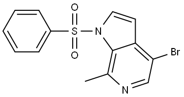 4-Bromo-7-methyl-1-(phenylsulfonyl)-1H-pyrrolo[2,3-c]pyridine 结构式