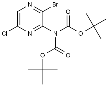 亚氨基二碳酸二叔丁基(3-溴-6-氯吡嗪-2-基) 结构式