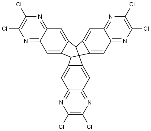 2,3,9,10,18,19-HEXACHLORO-6,13-DIHYDRO-6,13-[6,7]EPIQUINOXALINOBENZO[1,2-G:4,5-G']DIQUINOXALINE 结构式