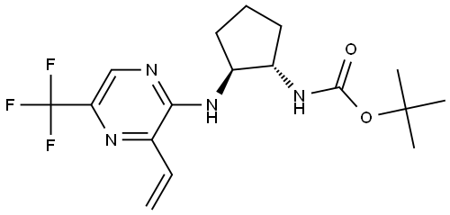 tert-butyl ((1S,2S)-2-((5-(trifluoromethyl)-3-vinylpyrazin-2-yl)amino)cyclopentyl)carbamate 结构式