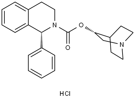 1(S)-Phenyl-1,2,3,4-tetrahydroisoquinoline-2-carboxylic acid 3(R)-quinuclidinyl ester monosuccinate ([R-(R*,R*)]-isomer, monoHCl salt) 结构式