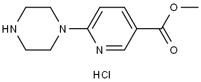 3-Pyridinecarboxylic acid, 6-(1-piperazinyl)-, methyl ester, hydrochloride (1:1) 结构式