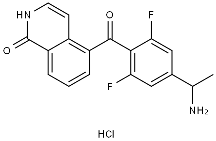 5-(4-(1-aminoethyl)-2,6-difluorobenzoyl)isoquinolin-1(2H)-one hydrochloride 结构式