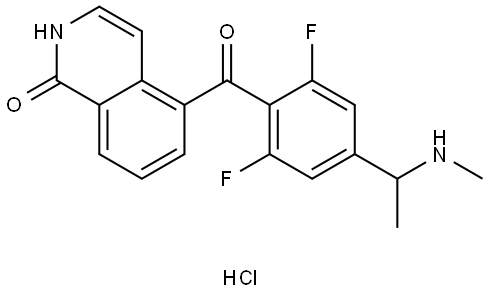 5-(2,6-difluoro-4-(1-(methylamino)ethyl)benzoyl)isoquinolin-1(2H)-one hydrochloride 结构式