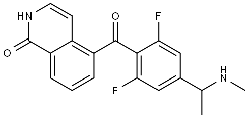 5-(2,6-difluoro-4-(1-(methylamino)ethyl)benzoyl)isoquinolin-1(2H)-one 结构式