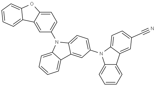 9-(9-dibenzofuran-2-ylcarbazol-3-yl)carbazole-3-carbonitrile 结构式