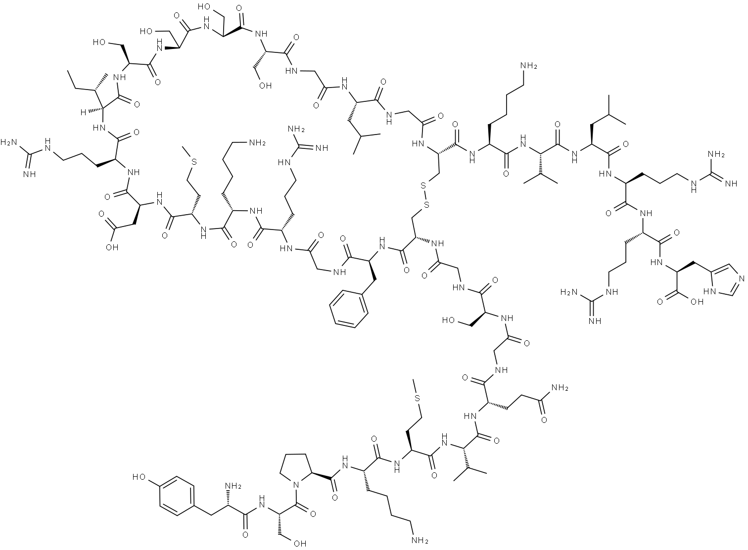 TYR-SER-PRO-LYS-MET-VAL-GLN-GLY-SER-GLY-CYS-PHE-GLY-ARG-LYS-MET-ASP-ARG-LEU-SER-SER-SER-SER-GLY-LEU-GLY-CYS-LYS-VAL-LEU-ARG-ARG-HIS 结构式