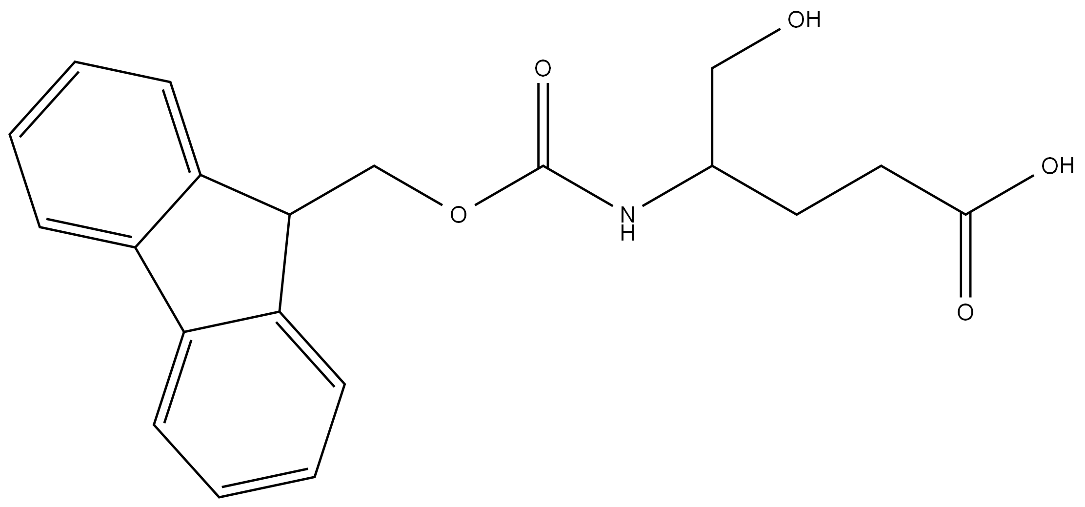 4-(9H-Fluoren-9-ylmethoxycarbonylamino)-5-hydroxy-pentanoic acid 结构式