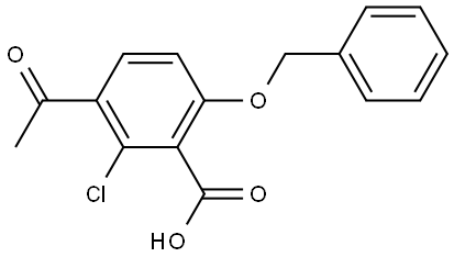 3-Acetyl-2-chloro-6-(phenylmethoxy)benzoic acid 结构式