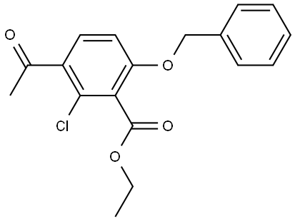 Ethyl 3-acetyl-2-chloro-6-(phenylmethoxy)benzoate 结构式