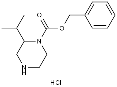 benzyl 2-isopropylpiperazine-1-carboxylate hydrochloride 结构式