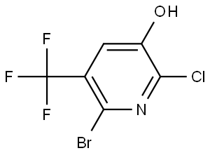 6-Bromo-2-chloro-5-(trifluoromethyl)-3-pyridinol 结构式
