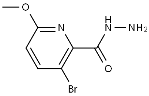 3-Bromo-6-methoxy-2-pyridinecarboxylic acid hydrazide 结构式