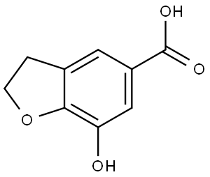 7-hydroxy-2,3-dihydrobenzofuran-5-carboxylic acid 结构式
