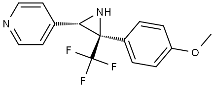 rac-(2S,3R)-3-(3-methoxyphenyl)-3-((trifluoromethyl)aziridin-2-yl)pyridine 结构式
