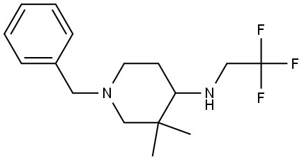 1-benzyl-3,3-dimethyl-N-(2,2,2-trifluoroethyl)piperidin-4-amine 结构式