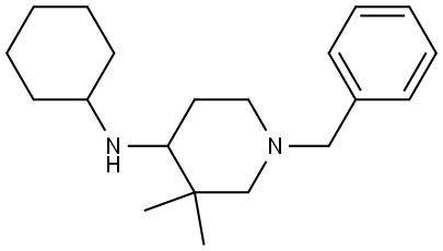 1-benzyl-N-cyclohexyl-3,3-dimethylpiperidin-4-amine 结构式