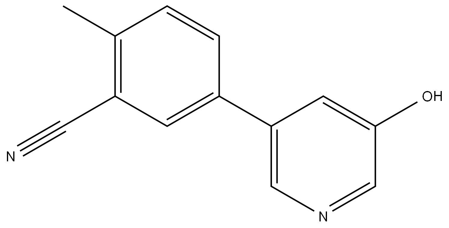 5-(5-Hydroxy-3-pyridinyl)-2-methylbenzonitrile 结构式