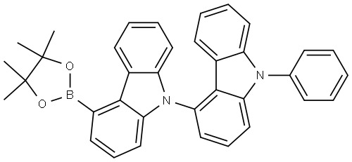 4,9′-Bi-9H-carbazole, 9-phenyl-4′-(4,4,5,5-tetramethyl-1,3,2-dioxaborolan-2-yl)- 结构式