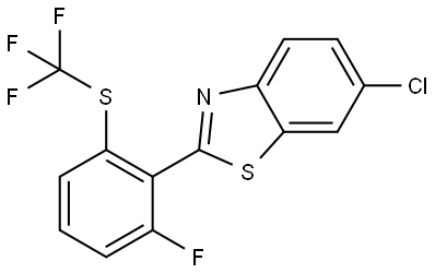 6-Chloro-2-[2-fluoro-6-[(trifluoromethyl)thio]phenyl]benzothiazole 结构式