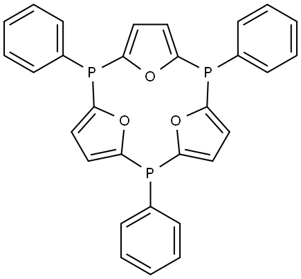 2,4,6-triphenyl-2,4,6-triphospha-1,3,5(2,5)-trifuranacyclohexaphane 结构式