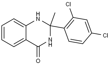 2-(2,4-dichlorophenyl)-2-methyl-2,3-dihydroquinazolin-4(1H)-one 结构式