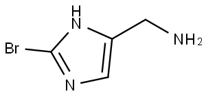 (2-溴-1H-咪唑-5-基)甲胺 结构式