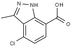 4-Chloro-3-methyl-1H-indazole-7-carboxylic acid 结构式