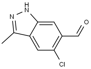 5-Chloro-3-methyl-1H-indazole-6-carboxaldehyde 结构式