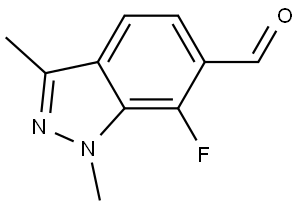 7-Fluoro-1,3-dimethyl-1H-indazole-6-carboxaldehyde 结构式