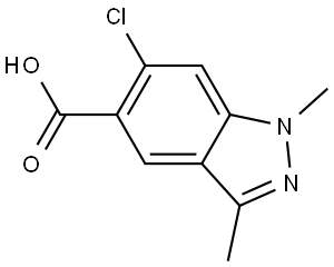 6-Chloro-1,3-dimethyl-1H-indazole-5-carboxylic acid 结构式