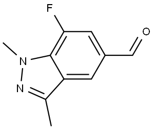 7-Fluoro-1,3-dimethyl-1H-indazole-5-carboxaldehyde 结构式