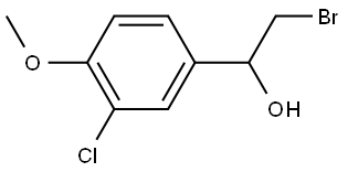 2-bromo-1-(3-chloro-4-methoxyphenyl)ethan-1-ol 结构式