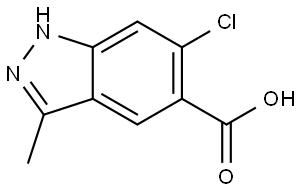 6-Chloro-3-methyl-1H-indazole-5-carboxylic acid 结构式