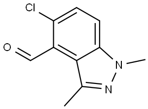 5-Chloro-1,3-dimethyl-1H-indazole-4-carboxaldehyde 结构式