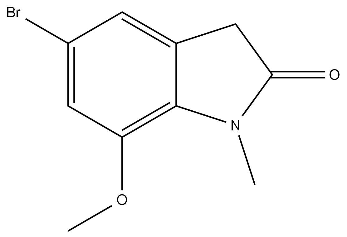 5-bromo-7-methoxy-1-methylindolin-2-one 结构式