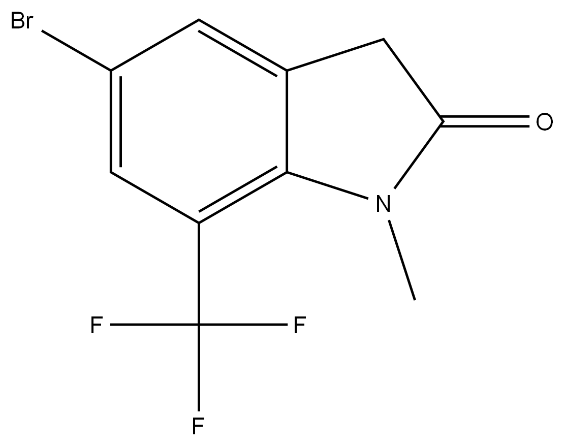 5-bromo-1-methyl-7-(trifluoromethyl)indolin-2-one 结构式