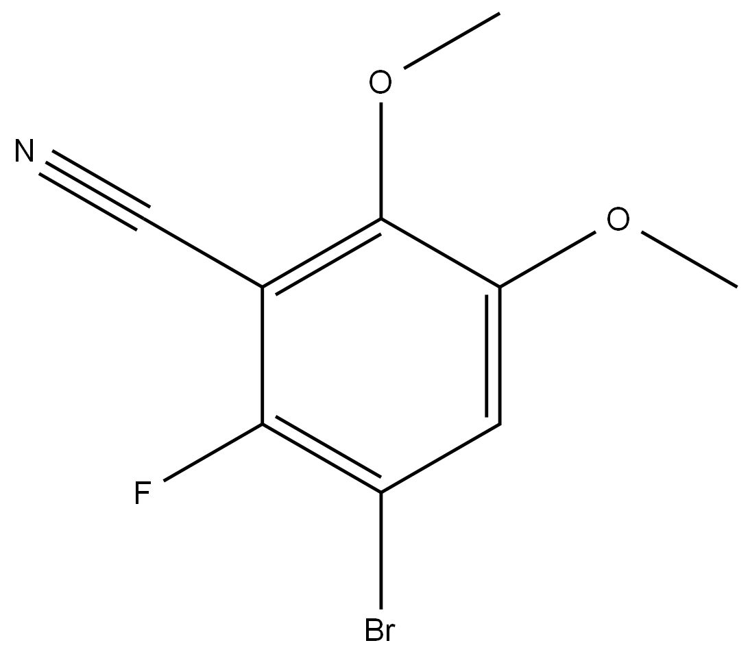 3-Bromo-2-fluoro-5,6-dimethoxybenzonitrile 结构式