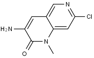3-amino-7-chloro-1-methyl-1,6-naphthyridin-2(1H)-one 结构式