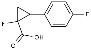 1-氟-2-(4-氟苯基)环丙烷-1-羧酸 结构式