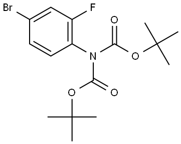 2--氟-4-溴-(N,N-二叔丁氧羰基胺基)苯 结构式