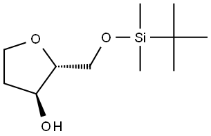 (2R,3S)-2-[[(叔丁基二甲基硅基)氧基]甲基]四氢呋喃-3-醇 结构式