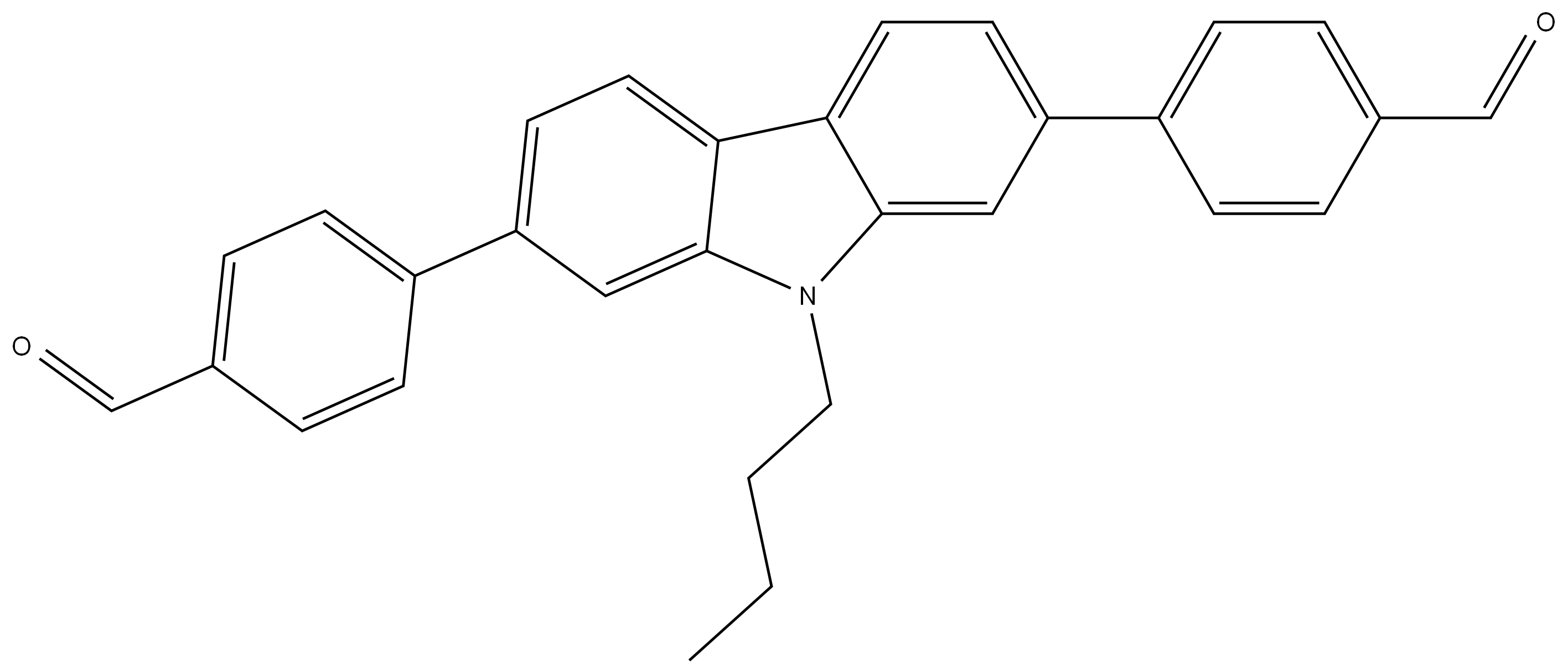 4,4'-(9-butyl-9H-carbazole-2,7-diyl)dibenzaldehyde 结构式